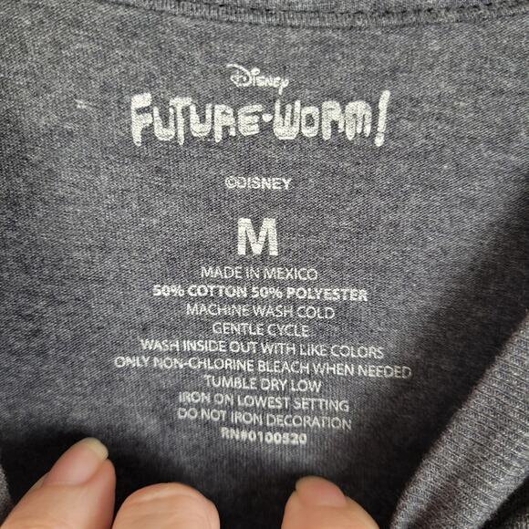 Future Worm rare Disney cartoon grey Tshirt Size medium Fan gear Y2K - Picture 4 of 5